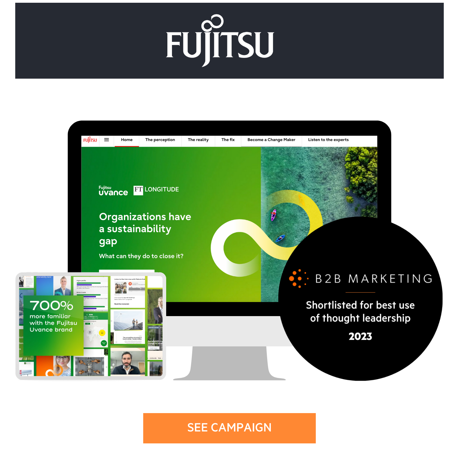 Fujitsu and the Financial Times launch sustainability campaign that boosts brand consideration by an astonishing 81%